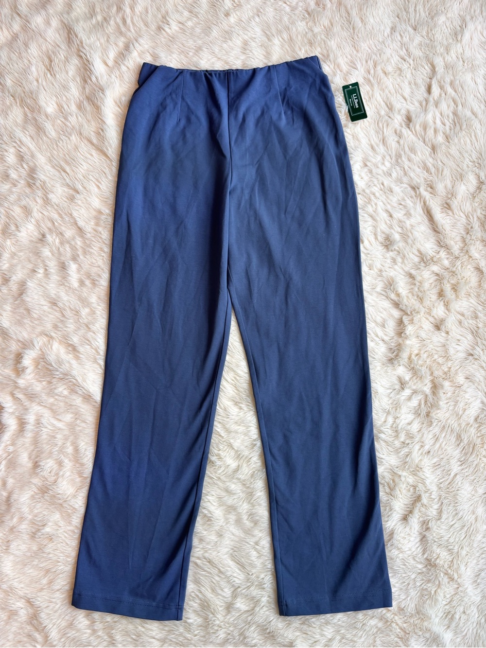 NWT Perfect Fit Pull On Indigo Blue Elastic Waist Slim Leg Pants Womens Small